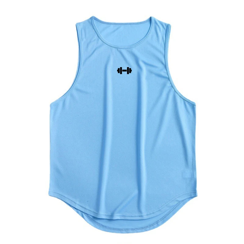 OYPHARD blue quick-dry men's gym tank top