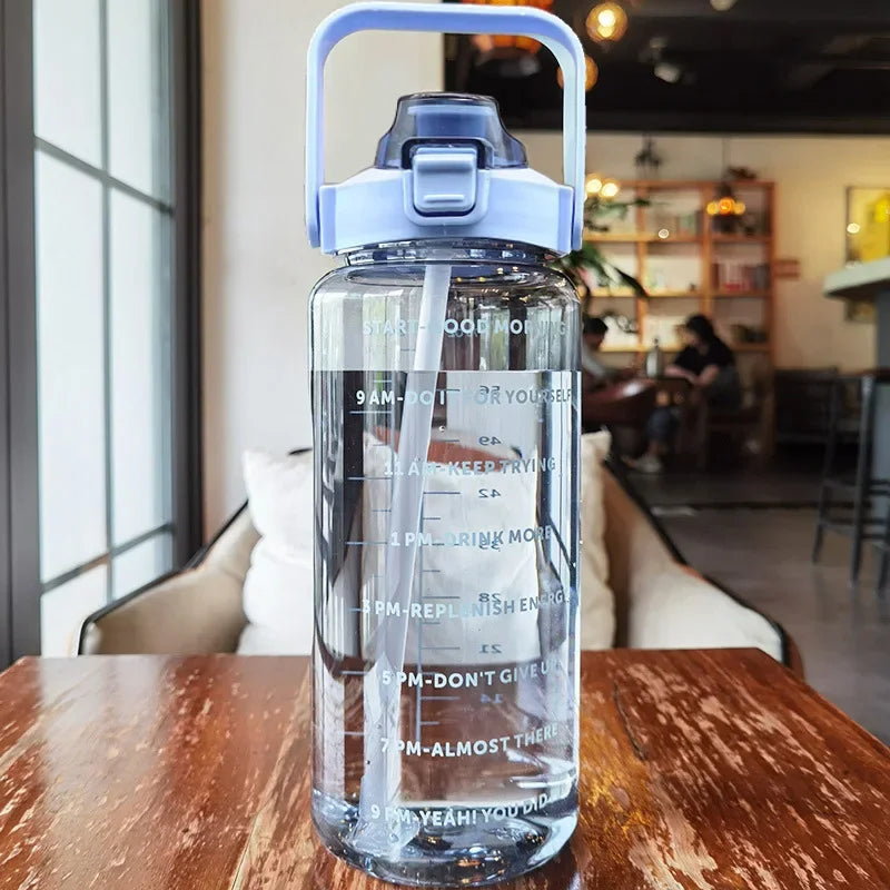 LOYPHARD™ 2L Large Capacity Water Bottle – Portable Sports Fitness Jug with Straw.