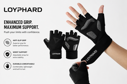 LOYPHARD PowerGrip Fitness Gs &love Wrist Support – Shockproof Training Pair
