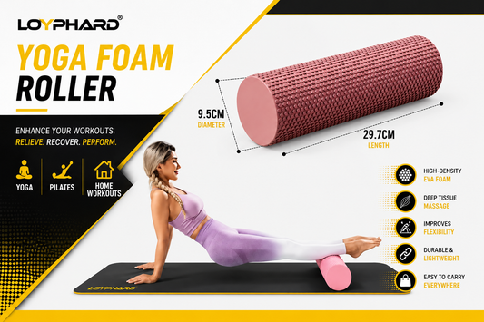 LOYPHARD Hexagonal EVA Foam Roller – Deep Tissue Yoga & Pilates Massage Roller for Home Workouts.