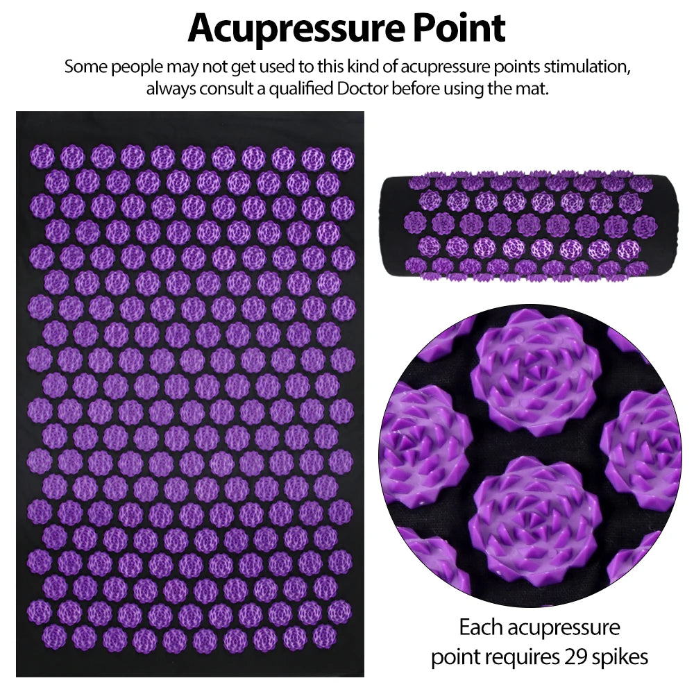 LOYPHARD Acupressure Recovery Mat & Pillow Set – Deep Muscle Relief & Full Body Relaxation