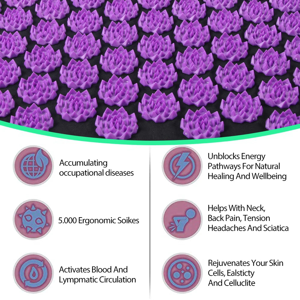 LOYPHARD Acupressure Recovery Mat & Pillow Set – Deep Muscle Relief & Full Body Relaxation