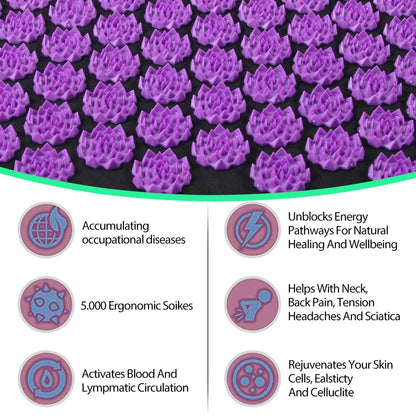 LOYPHARD Acupressure Recovery Mat & Pillow Set – Deep Muscle Relief & Full Body Relaxation