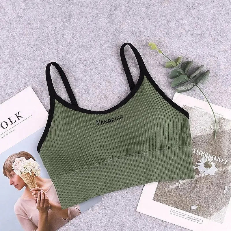 LOYPHARD Women's Sports Bra – Soft Cotton Crop Top for Gym, Yoga & Everyday Comfort