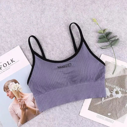 LOYPHARD Women's Sports Bra – Soft Cotton Crop Top for Gym, Yoga & Everyday Comfort