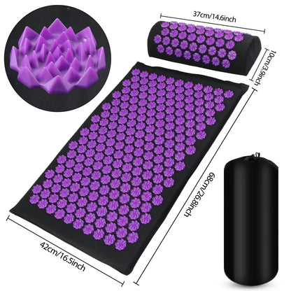 LOYPHARD Acupressure Recovery Mat & Pillow Set – Deep Muscle Relief & Full Body Relaxation