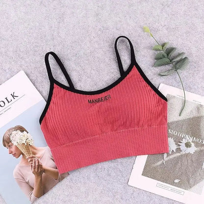 LOYPHARD Women's Sports Bra – Soft Cotton Crop Top for Gym, Yoga & Everyday Comfort