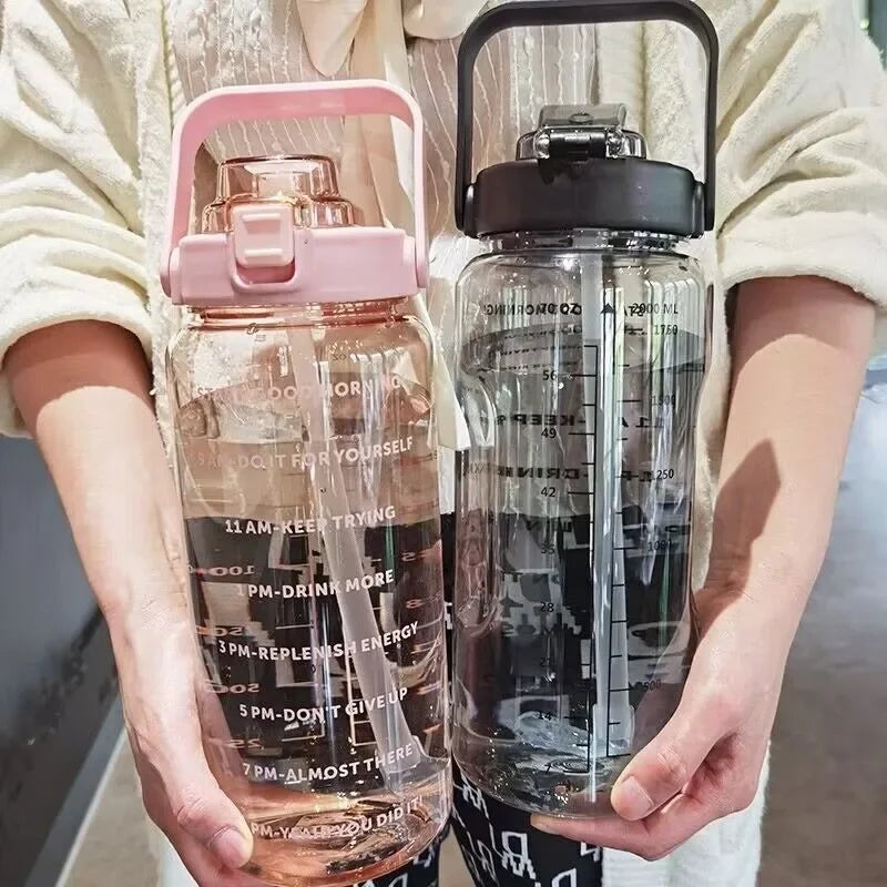 LOYPHARD™ 2L Large Capacity Water Bottle – Portable Sports Fitness Jug with Straw.