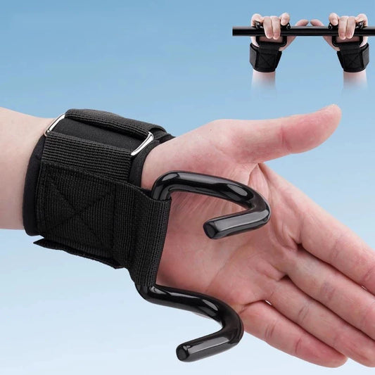 LOYPHARD Power Lifting Hooks With Wrist Wraps for Gym & Fitness Training.