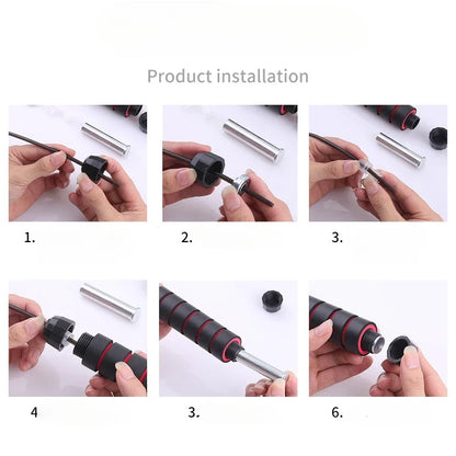 LOYPHARD Tangle-Free Steel Wire Jump Rope Adjustable Fitness Training Rope.