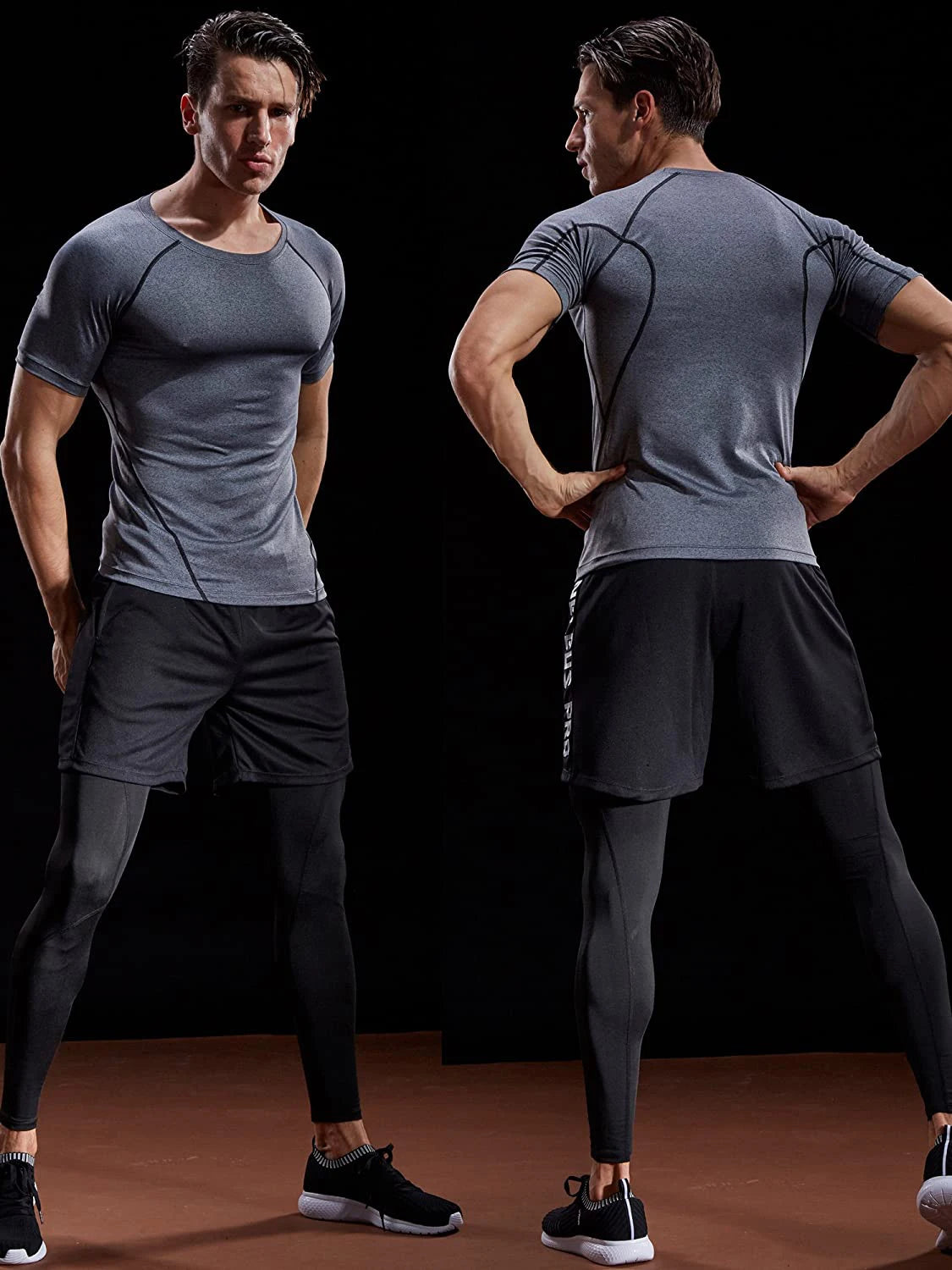 LOYPHARD Men's Compression Performance T-Shirt – Quick Dry Athletic Tee for Running, Gym & High-Intensity Training