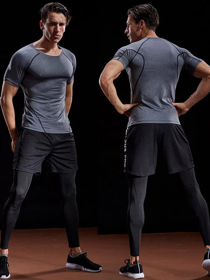 LOYPHARD Men's Compression Performance T-Shirt – Quick Dry Athletic Tee for Running, Gym & High-Intensity Training