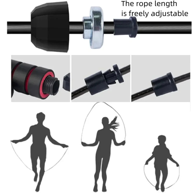 LOYPHARD Tangle-Free Steel Wire Jump Rope Adjustable Fitness Training Rope.