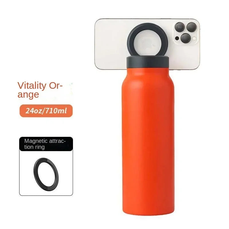 Insulated Sports Water Bottle with Magnetic Phone Holder