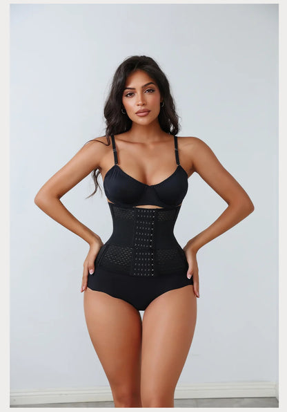LOYPHARD PowerShape Waist Trainer – Double Belt Workout Corset with Back Support.