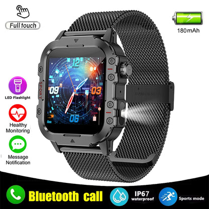 LOYPHARD Military Smart Watch 2026 – Rugged Outdoor Fitness Tracker with Bluetooth Calling, Health Monitoring & IP67 Water Resistance