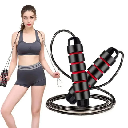 LOYPHARD Tangle-Free Steel Wire Jump Rope Adjustable Fitness Training Rope.