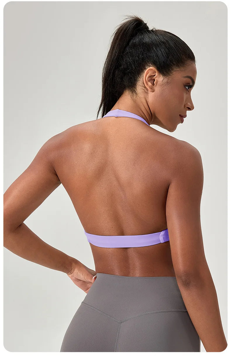 LOYPHARD Strappy Sports Bra – Women's Criss-Cross Back Padded Yoga & Fitness Bra