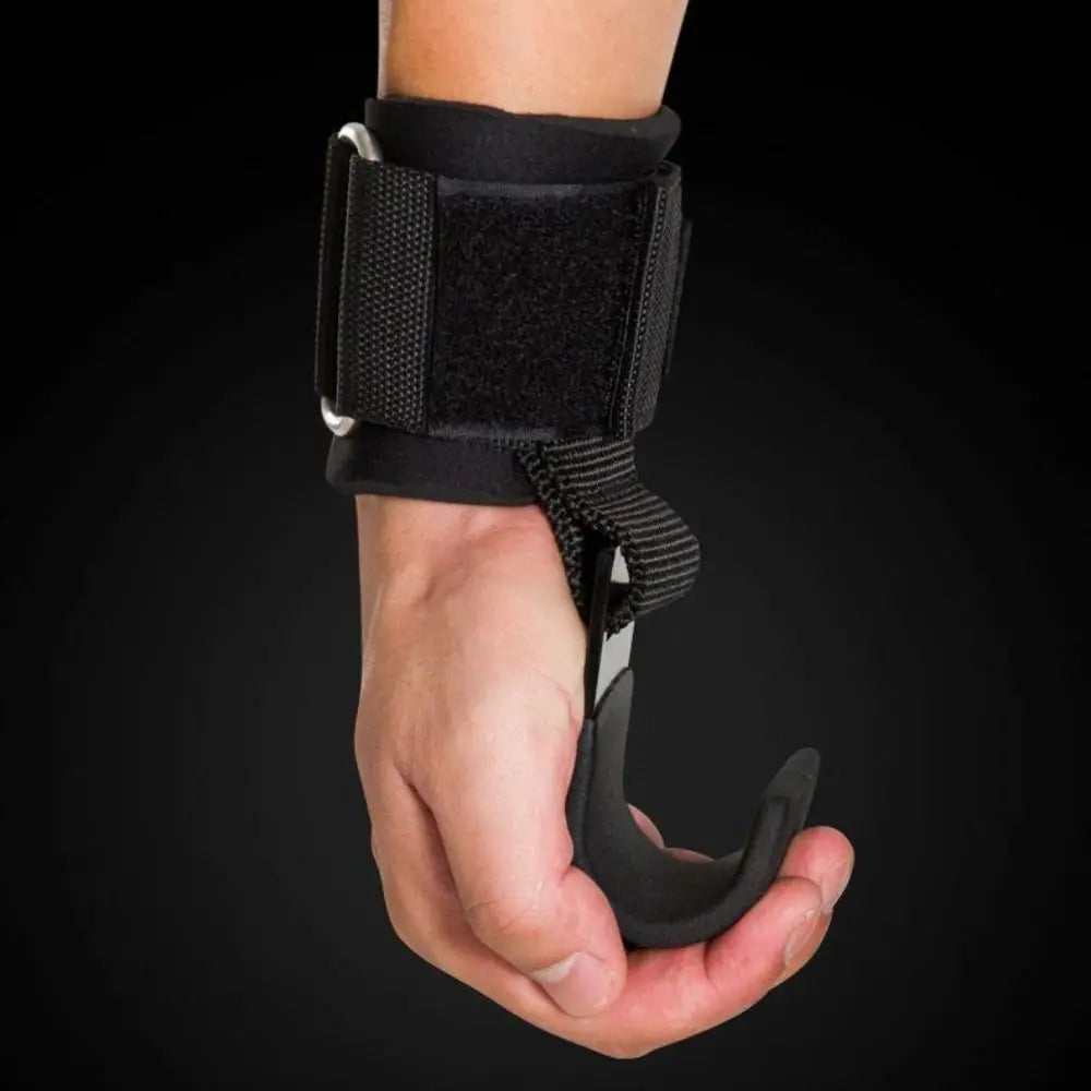 LOYPHARD Adjustable Steel Hook Grips Wrist Support for Weight Lifting & Gym Training.