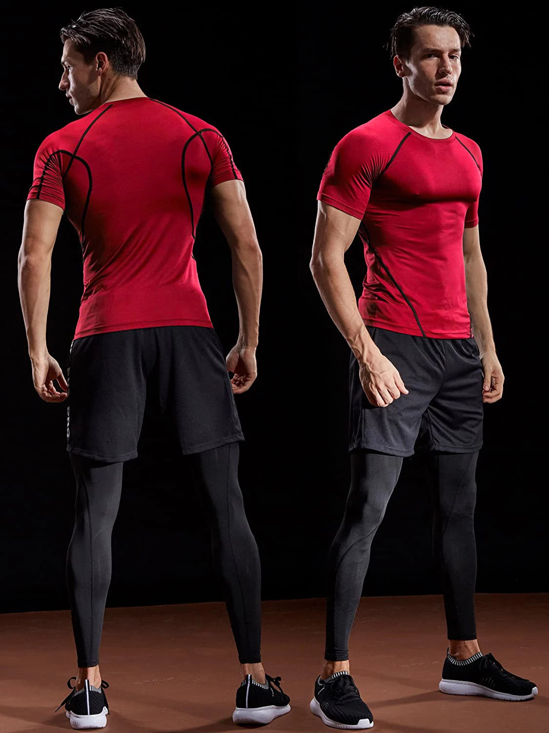 LOYPHARD Men's Compression Performance T-Shirt – Quick Dry Athletic Tee for Running, Gym & High-Intensity Training