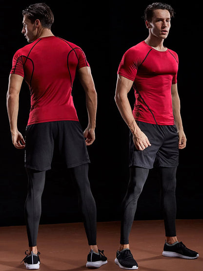 LOYPHARD Men's Compression Performance T-Shirt – Quick Dry Athletic Tee for Running, Gym & High-Intensity Training