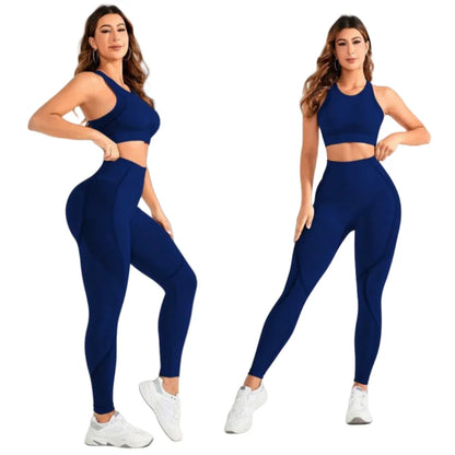 Women's Seamless High-Waist Yoga Set – Sculpting Workout Outfit, Sports Bra & Leggings Gym Set