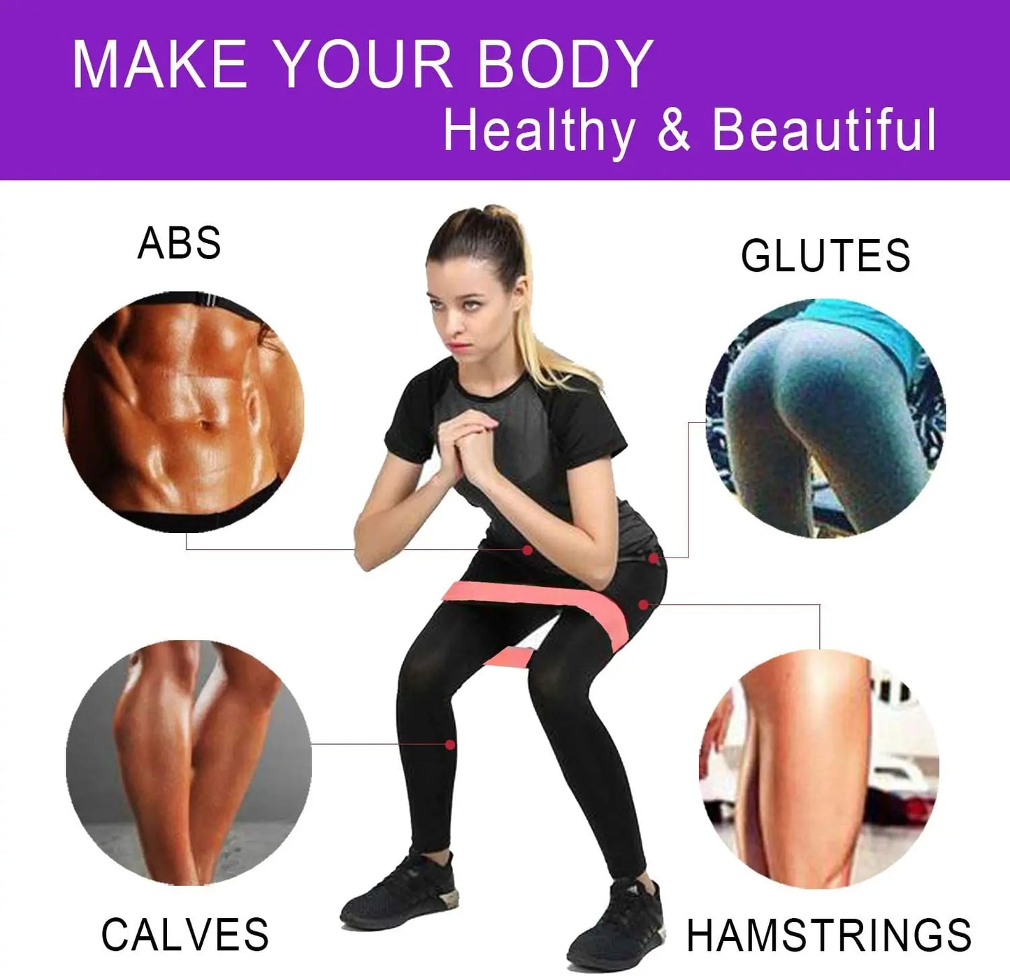 LOYPHARD Resistance Bands Set – Yoga & Fitness Loop Bands for Legs, Squats, Hip & Full Body Training.