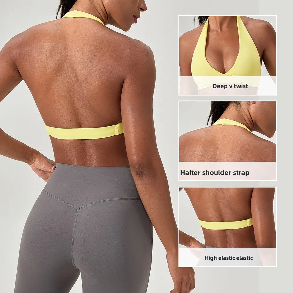 LOYPHARD Strappy Sports Bra – Women's Criss-Cross Back Padded Yoga & Fitness Bra