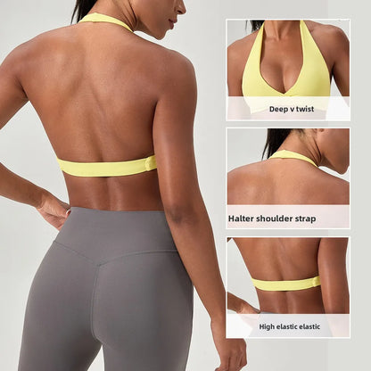 LOYPHARD Strappy Sports Bra – Women's Criss-Cross Back Padded Yoga & Fitness Bra
