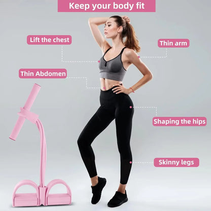 LOYPHARD 4-Level Resistance Band Trainer – Adjustable Home Fitness Equipment for Abs, Yoga & Full Body Workouts