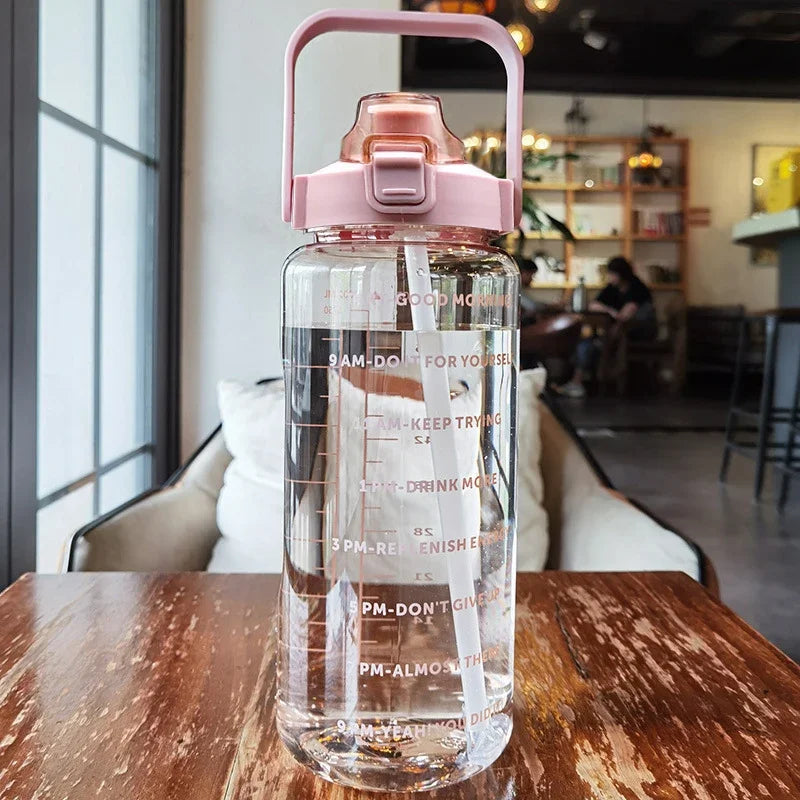 LOYPHARD™ 2L Large Capacity Water Bottle – Portable Sports Fitness Jug with Straw.