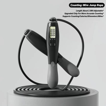 LOYPHARD Smart Counting Jump Rope Adjustable Steel Fitness Skipping Rope.
