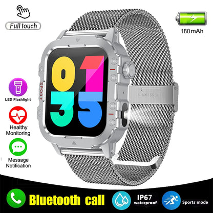 LOYPHARD Military Smart Watch 2026 – Rugged Outdoor Fitness Tracker with Bluetooth Calling, Health Monitoring & IP67 Water Resistance