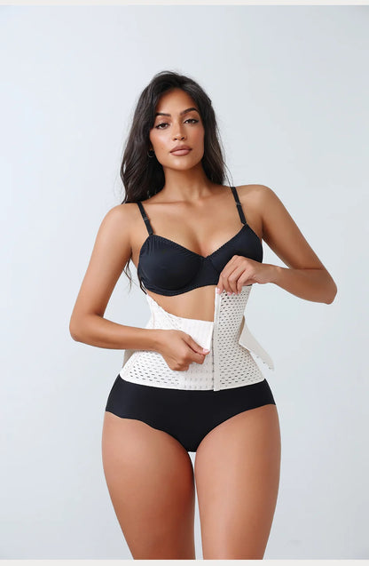 LOYPHARD PowerShape Waist Trainer – Double Belt Workout Corset with Back Support.