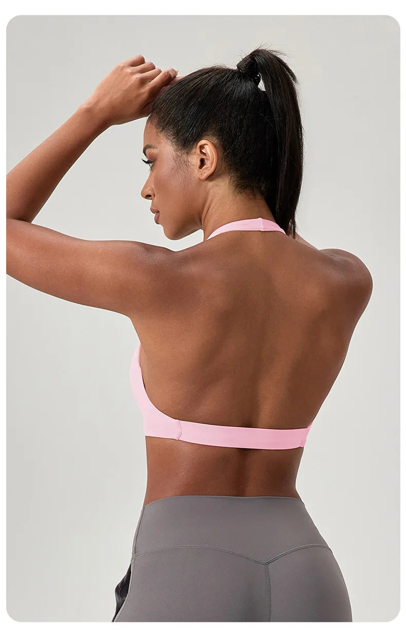 LOYPHARD Strappy Sports Bra – Women's Criss-Cross Back Padded Yoga & Fitness Bra