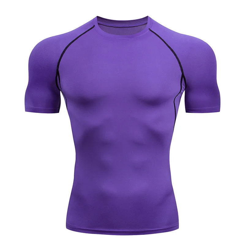 LOYPHARD Men's Compression Running Shirt – Quick Dry Performance Tee for Gym, Running, Training & Muscle Support