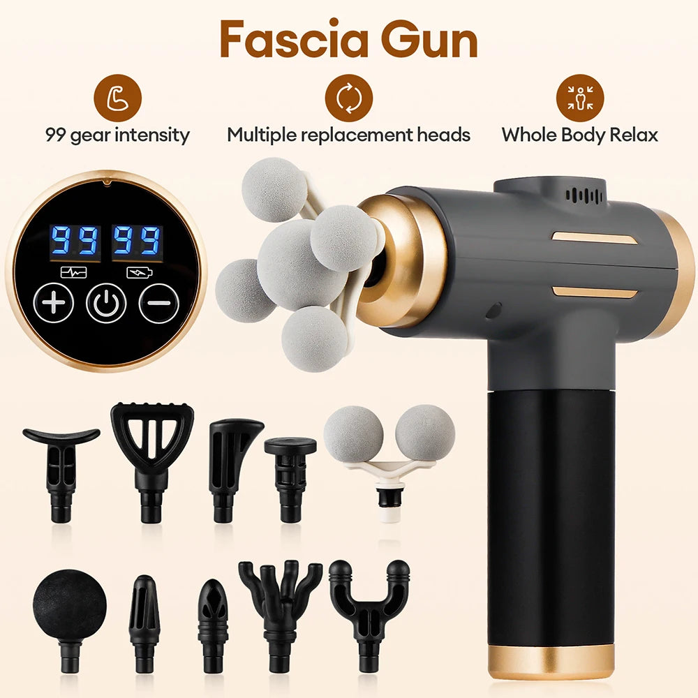 LOYPHARD™ 11-in-1 Deep Tissue Massage Gun – 99 Speed High-Frequency Muscle Recovery Massager.