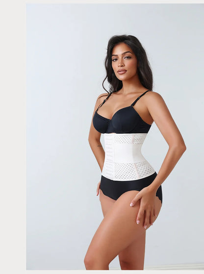 LOYPHARD PowerShape Waist Trainer – Double Belt Workout Corset with Back Support.