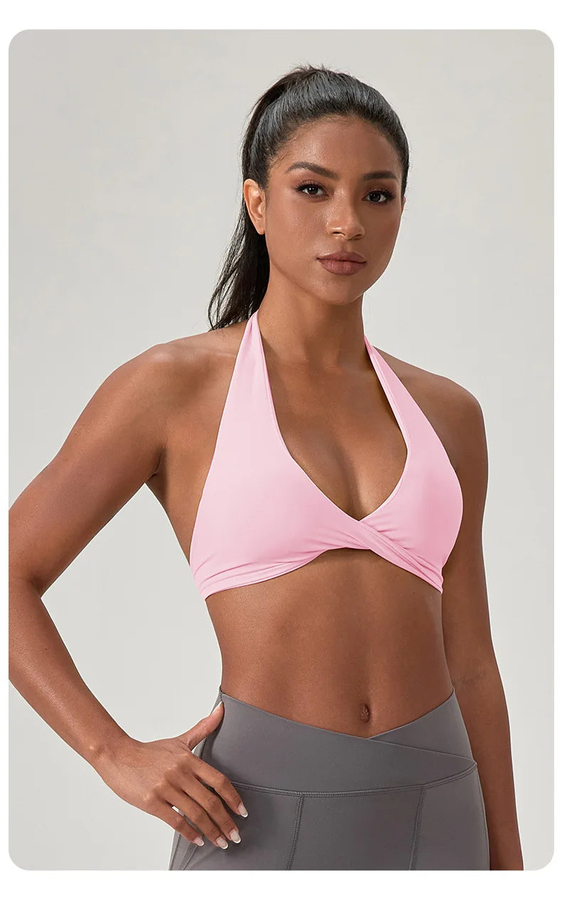 LOYPHARD Strappy Sports Bra – Women's Criss-Cross Back Padded Yoga & Fitness Bra