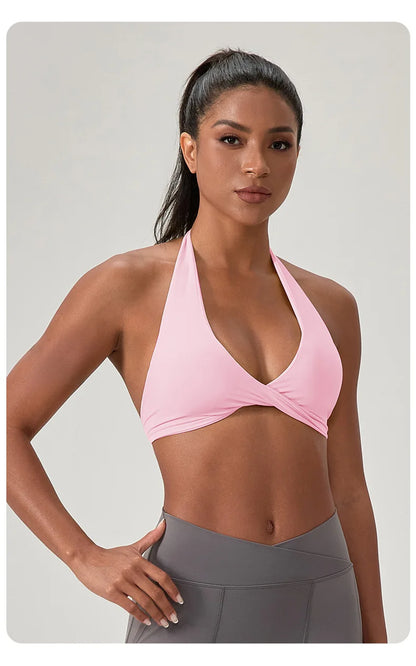 LOYPHARD Strappy Sports Bra – Women's Criss-Cross Back Padded Yoga & Fitness Bra