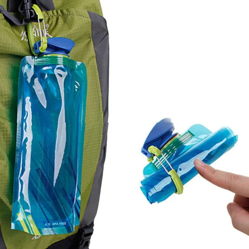 LOYPHARD™ 700ML Foldable Water Bottle – Reusable Soft Flask for Travel, Camping & Outdoor Sports.