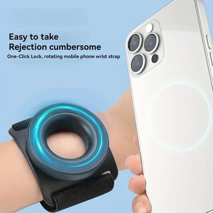 Magnetic Suction Phone Holder Wrist Strap