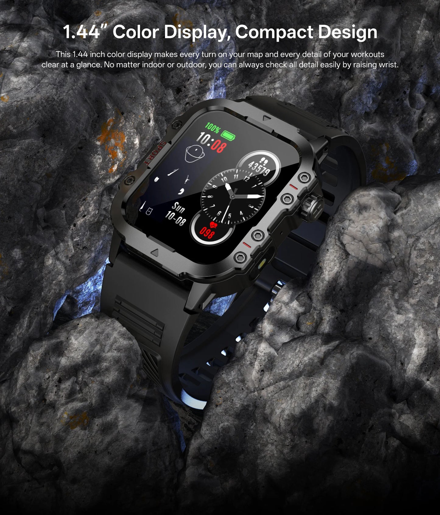 LOYPHARD Military Smart Watch 2026 – Rugged Outdoor Fitness Tracker with Bluetooth Calling, Health Monitoring & IP67 Water Resistance
