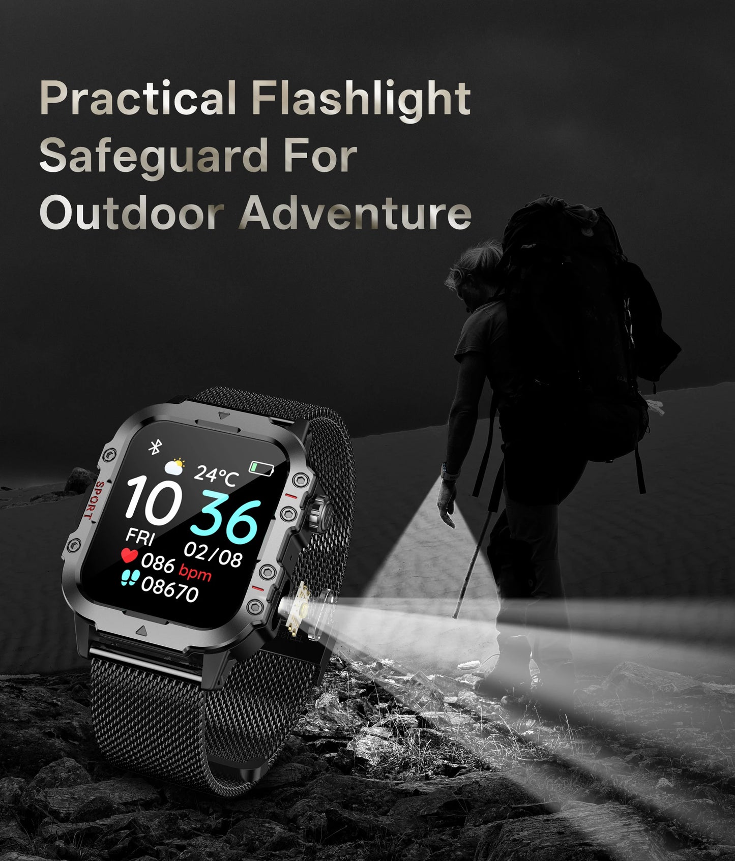 LOYPHARD Military Smart Watch 2026 – Rugged Outdoor Fitness Tracker with Bluetooth Calling, Health Monitoring & IP67 Water Resistance