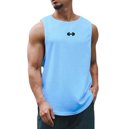 LOYPHARD blue quick-dry men's gym tank top