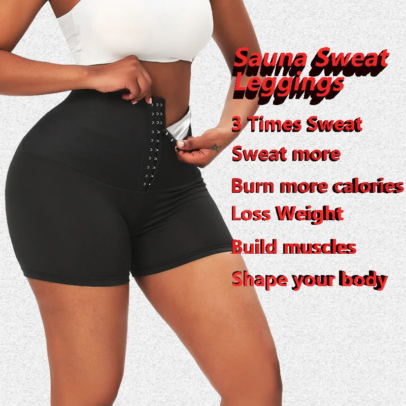 LOYPHARD Women's Thermo Sweat Shorts – High-Waist Sauna Body Shaper for Workout & Fitness Support.