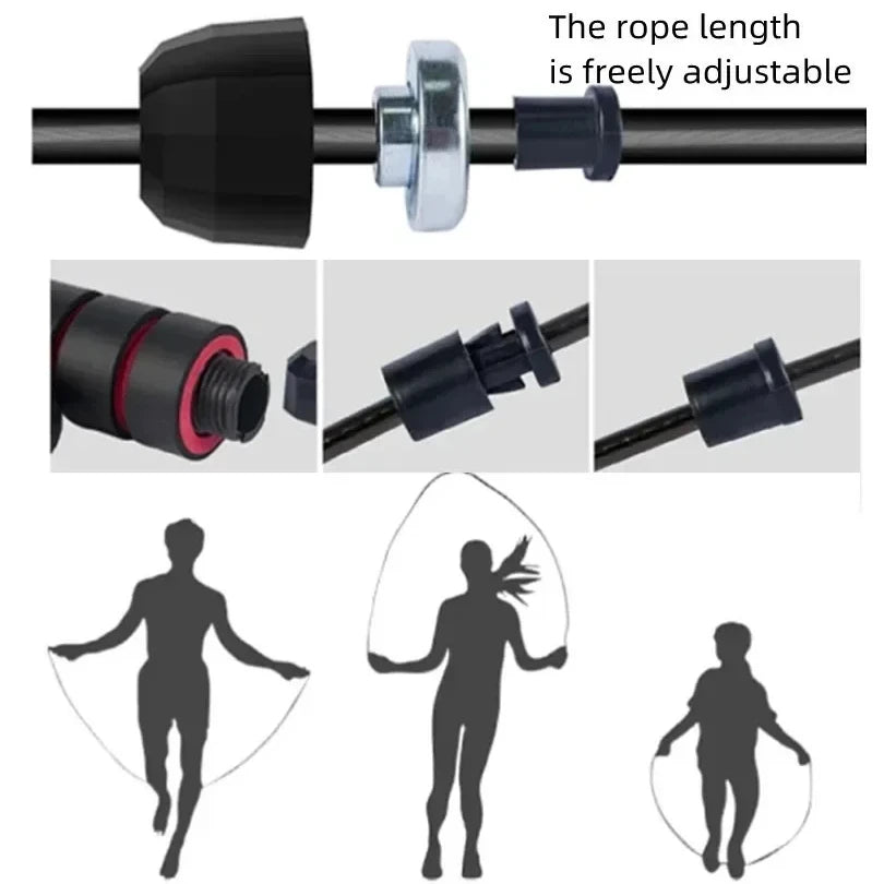 LOYPHARD Tangle-Free Steel Wire Jump Rope Adjustable Fitness Training Rope.