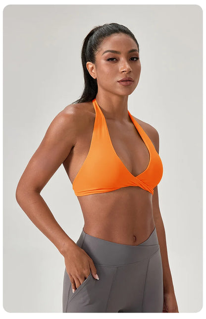LOYPHARD Strappy Sports Bra – Women's Criss-Cross Back Padded Yoga & Fitness Bra