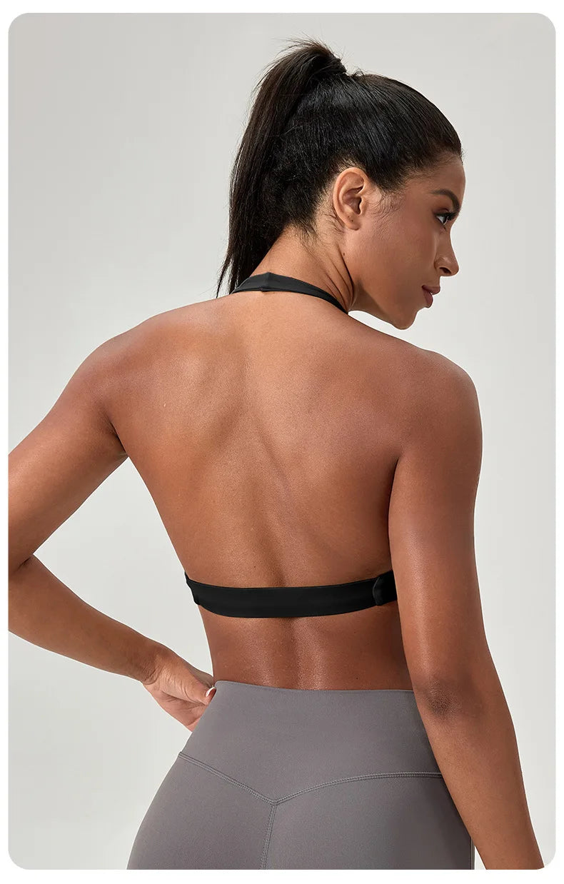 LOYPHARD Strappy Sports Bra – Women's Criss-Cross Back Padded Yoga & Fitness Bra