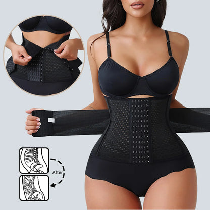 LOYPHARD PowerShape Waist Trainer – Double Belt Workout Corset with Back Support.